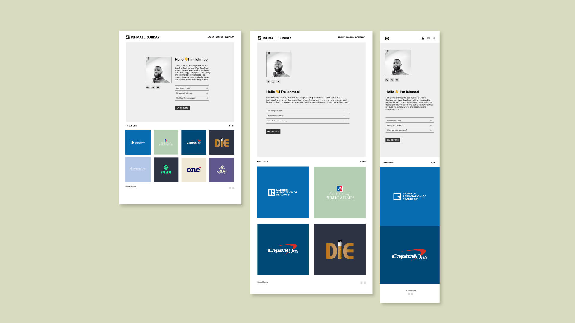ishmael sunday web high fidelity mockup